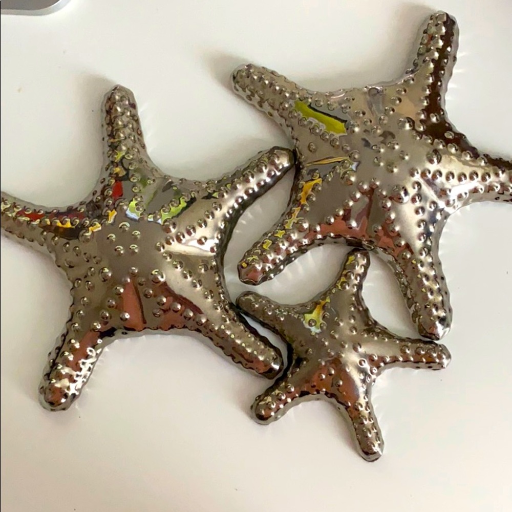 Cortland silver star fish set of 3
